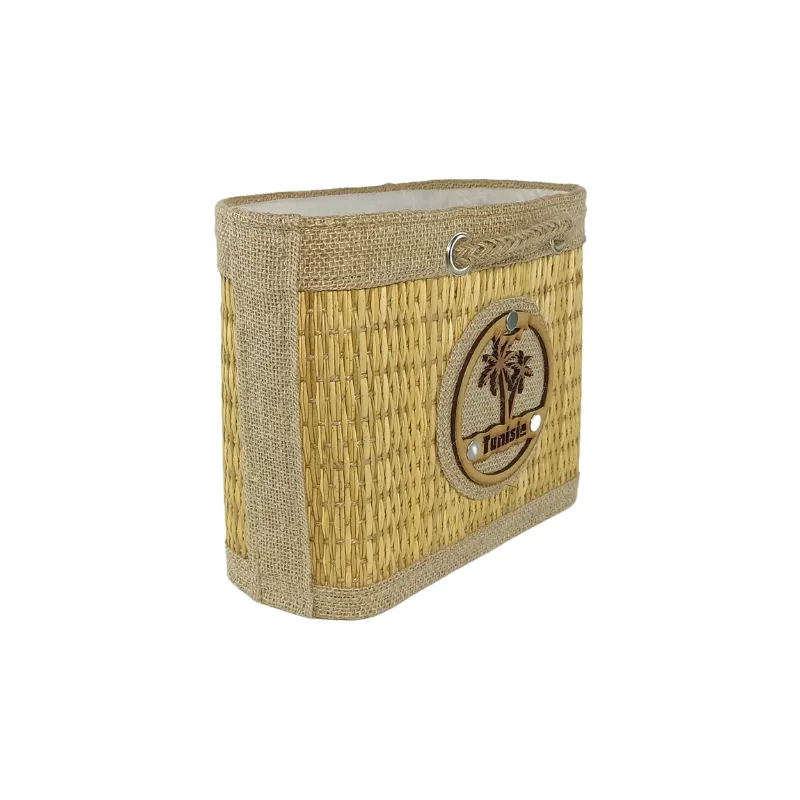 sac à main artisanal tunisien en fibre de smar – fait main, léger, Éco responsable – 25 x 21 cm – anses extensibles en corde naturelle – yabombok