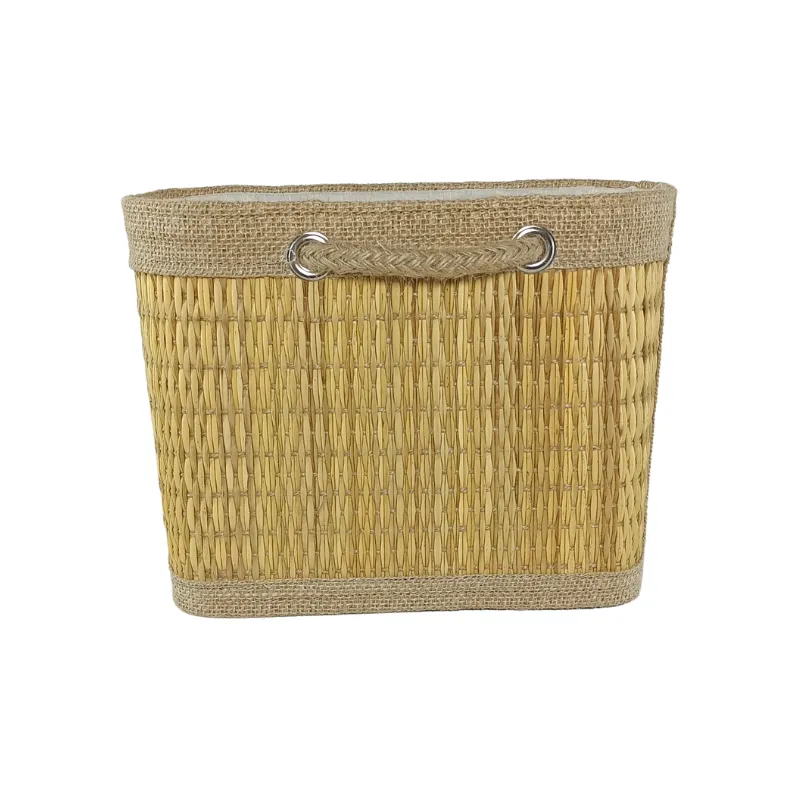 sac à main artisanal tunisien en fibre de smar – fait main, léger, Éco responsable – 25 x 21 cm – anses extensibles en corde naturelle – yabombok