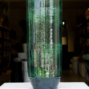 Grand Pot Cylindrique Émaillé Vert Profond – Format XXL | POM117