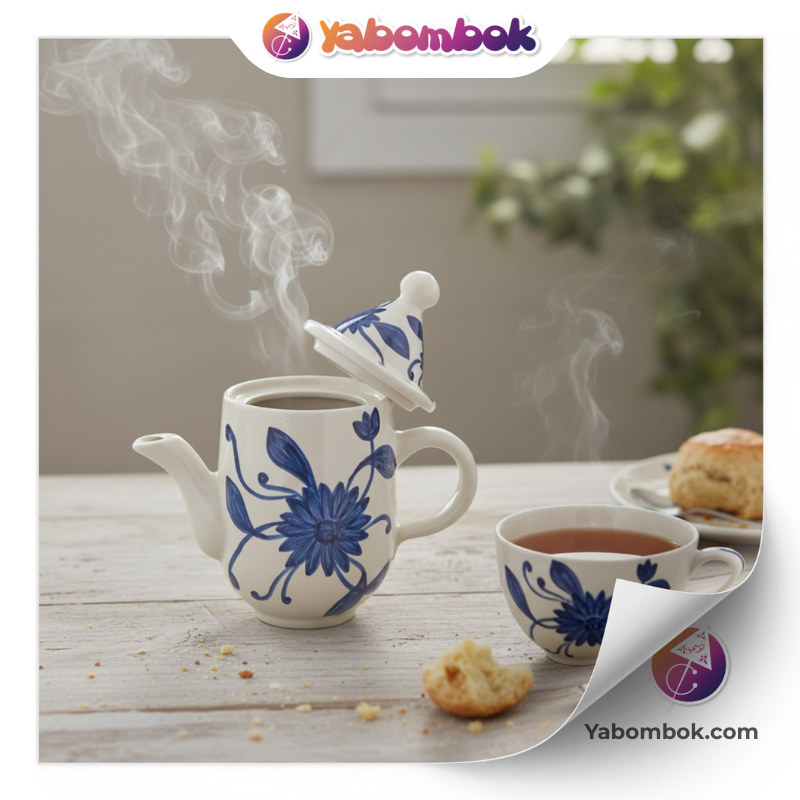 théière artisanale en céramique blanche Émaillée | bouilloire fait main | pot à infusion design rustique / moderne | idée cadeau service à thé khc022