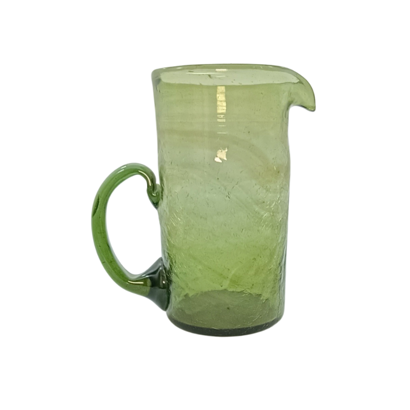 vase cylindrique en verre soufflé vert Émeraude artisanal fait main 21 cm design Épuré et naturel décoration de table contemporaine kgv226