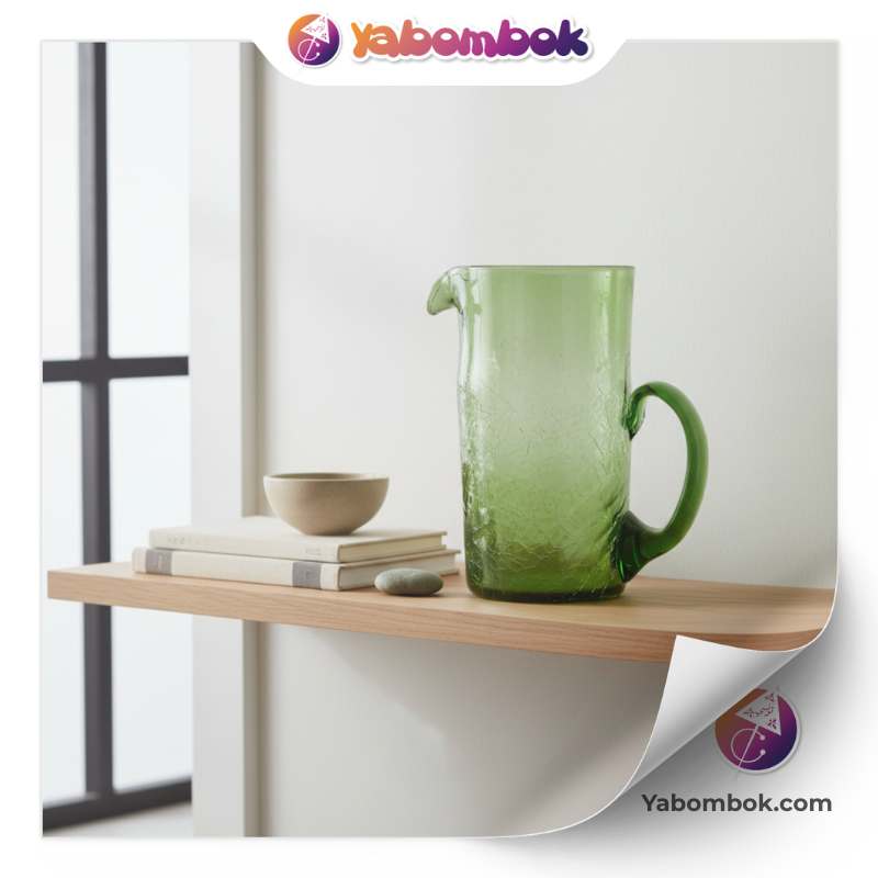 vase cylindrique en verre soufflé vert Émeraude artisanal fait main 21 cm design Épuré et naturel décoration de table contemporaine kgv226