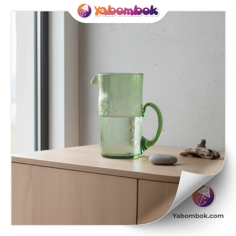 vase cylindrique en verre soufflé vert Émeraude artisanal fait main 21 cm design Épuré et naturel décoration de table contemporaine kgv226