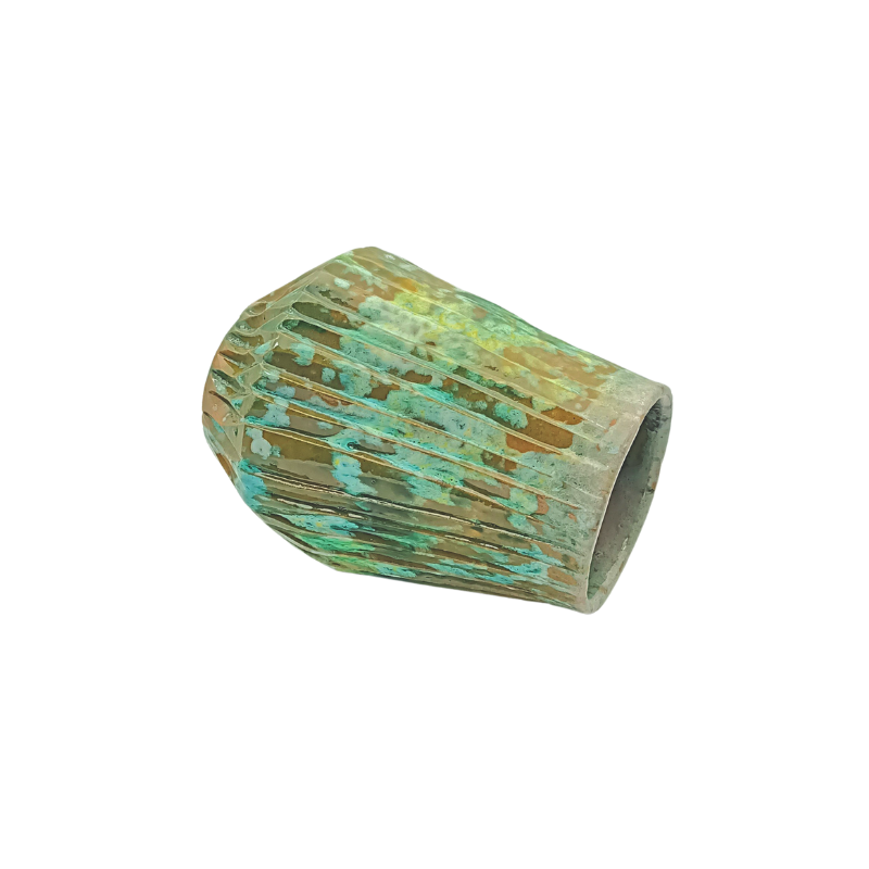 vase pot de fleur céramique texturée | glaçure réactive artisanale vert turquoise marron | décoration moderne boho chic knc029