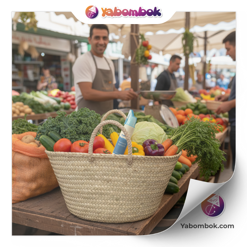 couffin artisanal en fibre de palmier naturelle – grand sac tressé à la main | 100 % naturel | idéal pour courses, plage, pique nique – fabrication tunisienne haut de gamme