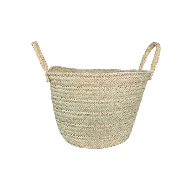 couffin artisanal en fibre de palmier naturelle – grand sac tressé à la main | 100 % naturel | idéal pour courses, plage, pique nique – fabrication tunisienne haut de gamme